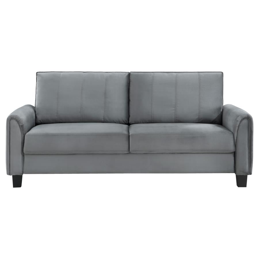 Davis Grey Upholstered Rolled Arm Sofa – 509634 Coaster Furniture