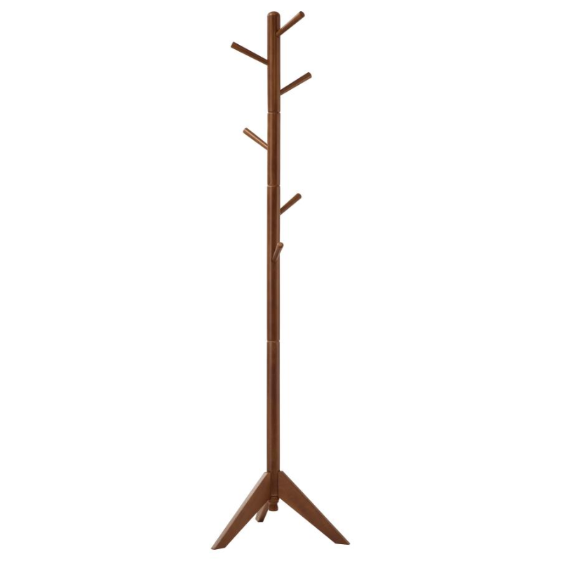 Devlin Collection 6-Hook Freestanding Wood Coat Rack Walnut - 900633
