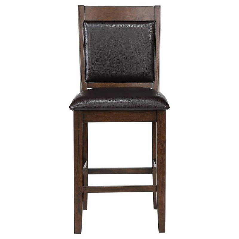 Dewey Upholstered Counter Stool Walnut Brown Faux Leather – 115209