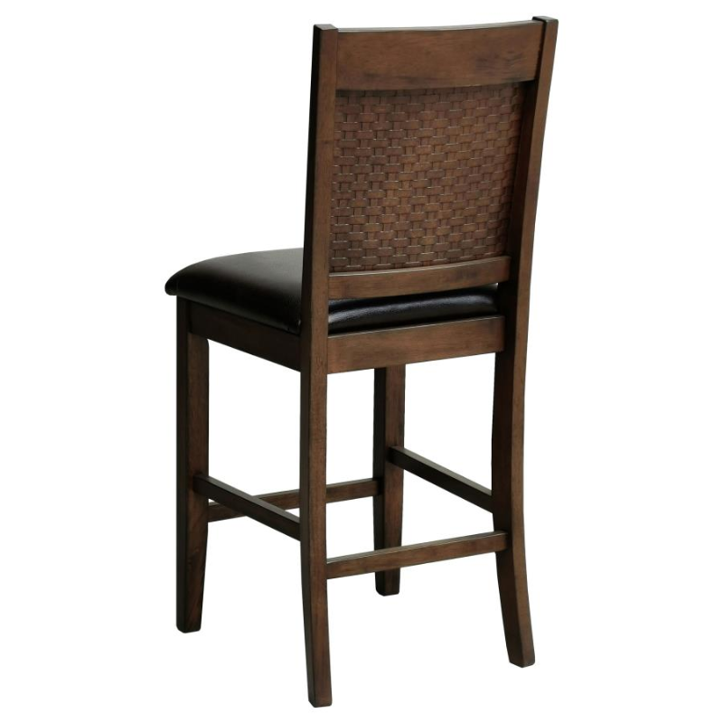 Dewey Upholstered Counter Stool Walnut Brown Faux Leather – 115209