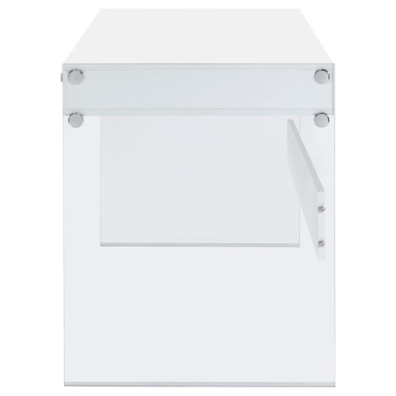Dobrev 48-inch 2-Drawer Writing Desk White High Gloss – 800829