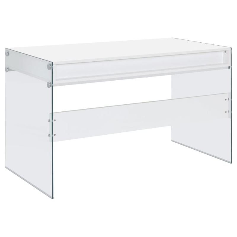 Dobrev 48-inch 2-Drawer Writing Desk White High Gloss – 800829
