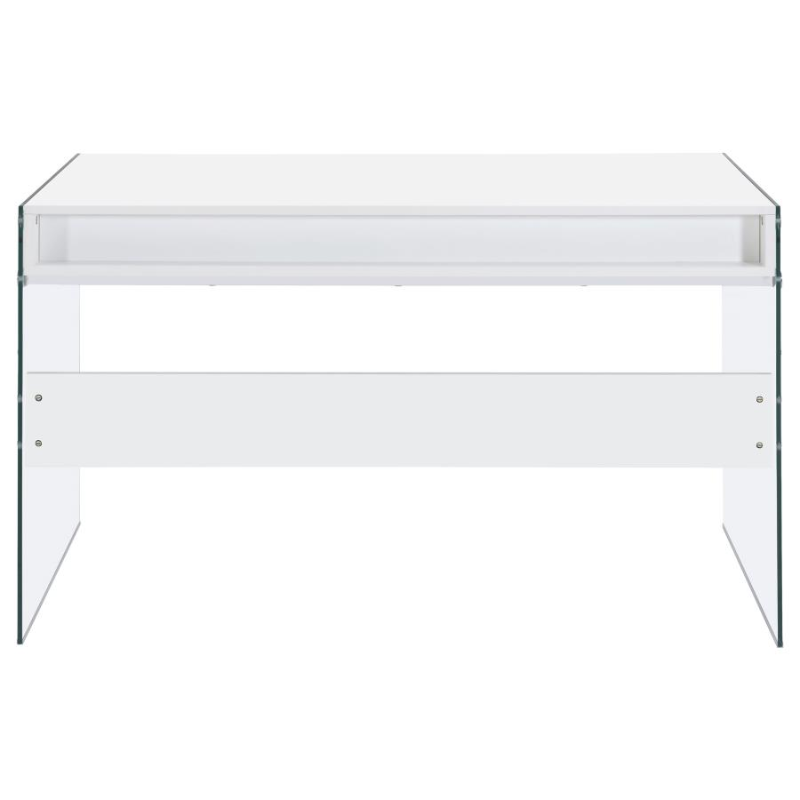 Dobrev 48-inch 2-Drawer Writing Desk White High Gloss – 800829
