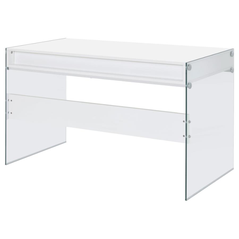 Dobrev 48-inch 2-Drawer Writing Desk White High Gloss – 800829