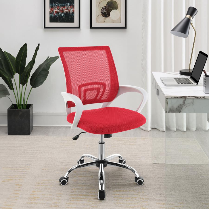 Felton Upholstered Adjustable Home Office Desk Chair Red – 802017