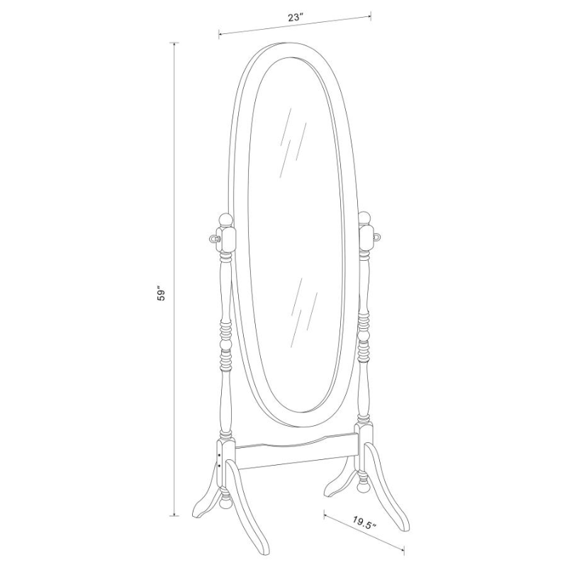 Foyet Adjustable Full-Length Wood Cheval Mirror Black - 950803