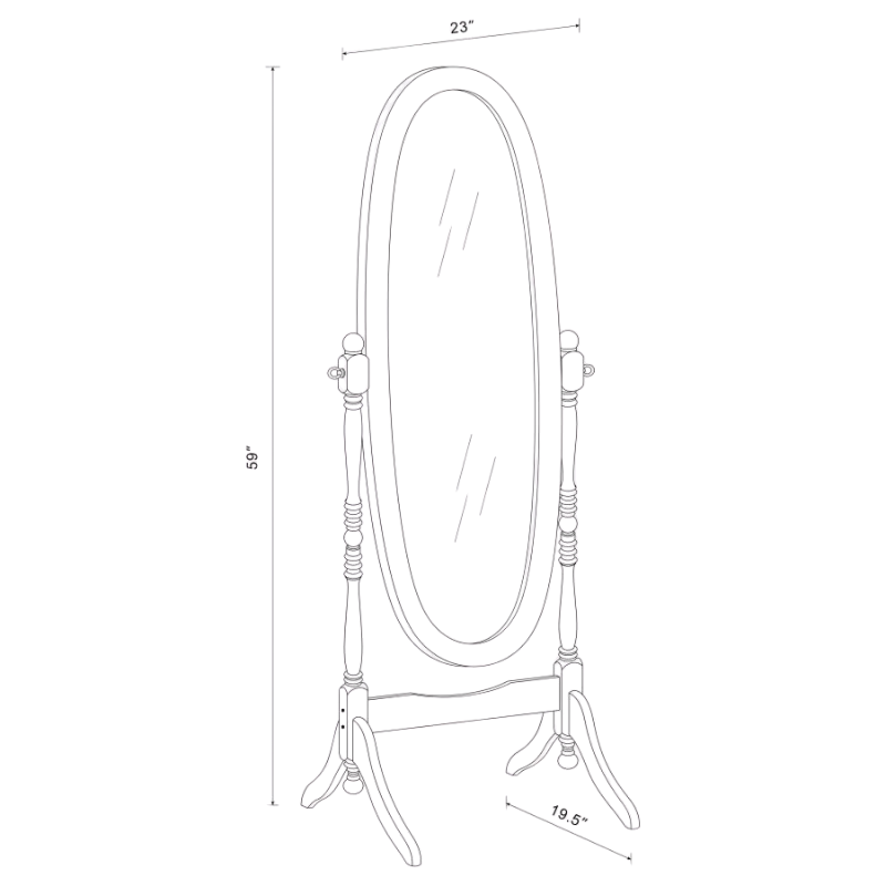 Foyet Adjustable Full-Length Wood Cheval Mirror Merlot - 3101