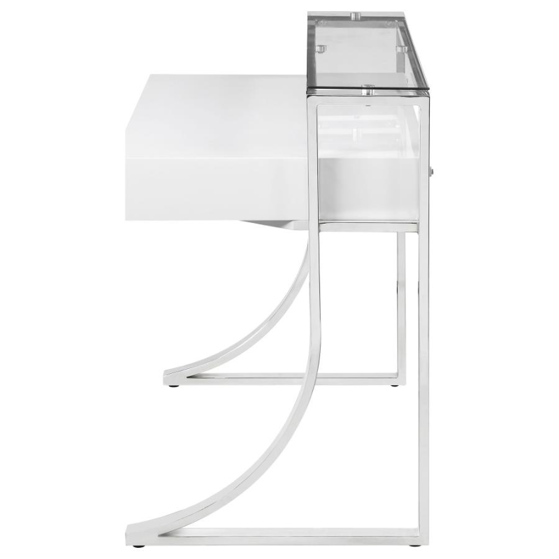 Gemma 48-inch 2-Drawer Writing Desk White High Gloss – 802141