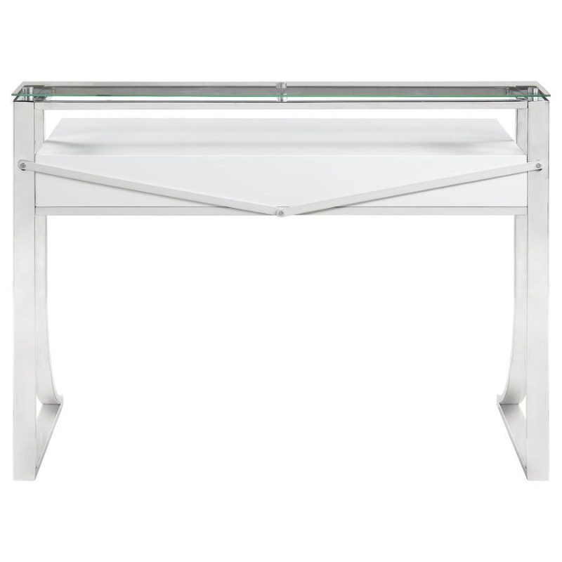 Gemma 48-inch 2-Drawer Writing Desk White High Gloss – 802141