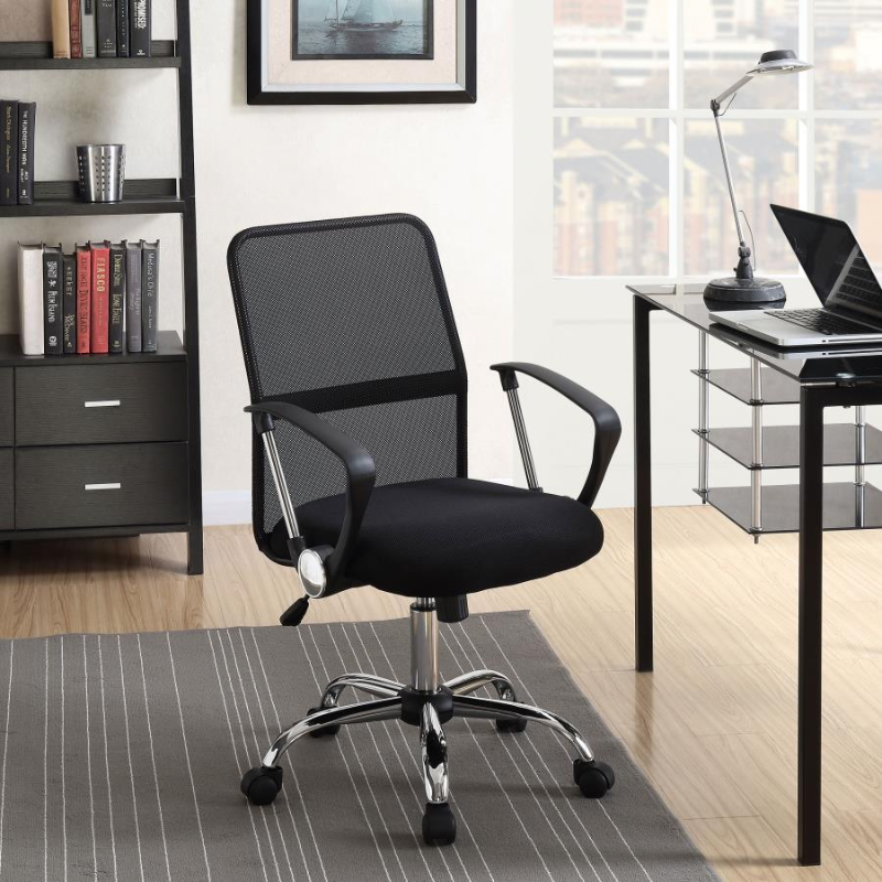 Gerta Upholstered Adjustable Mesh Office Desk Chair Black – 801319