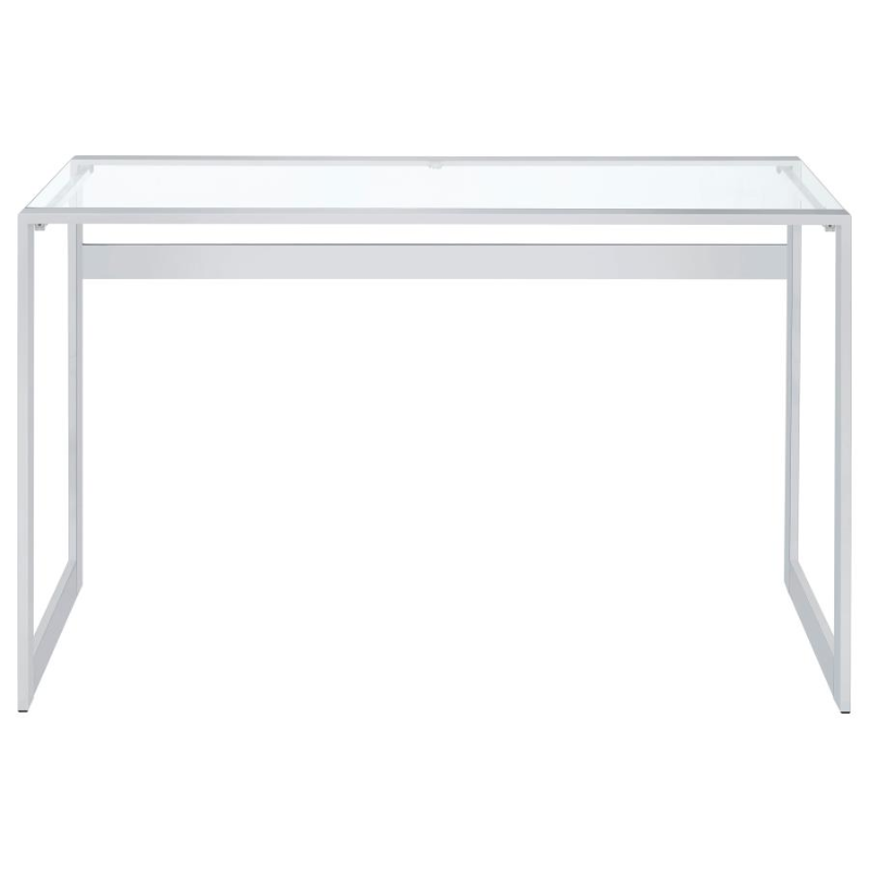 Hartford 47-inch Glass Top Writing Desk Chrome – 800746