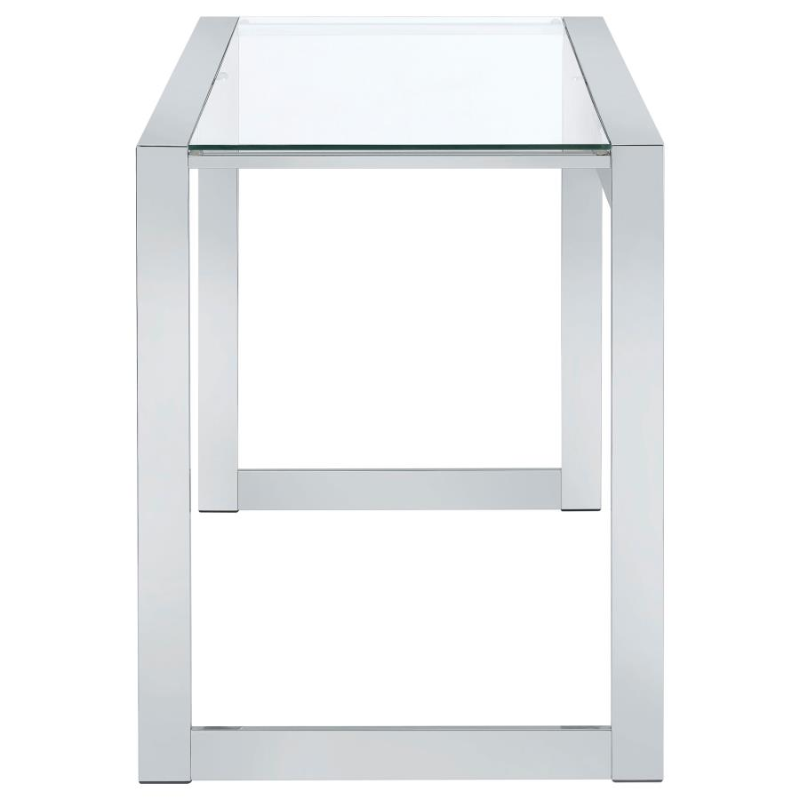 Hartford 47-inch Glass Top Writing Desk Chrome – 800746