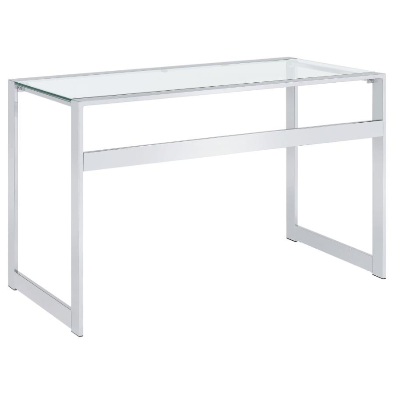 Hartford 47-inch Glass Top Writing Desk Chrome – 800746