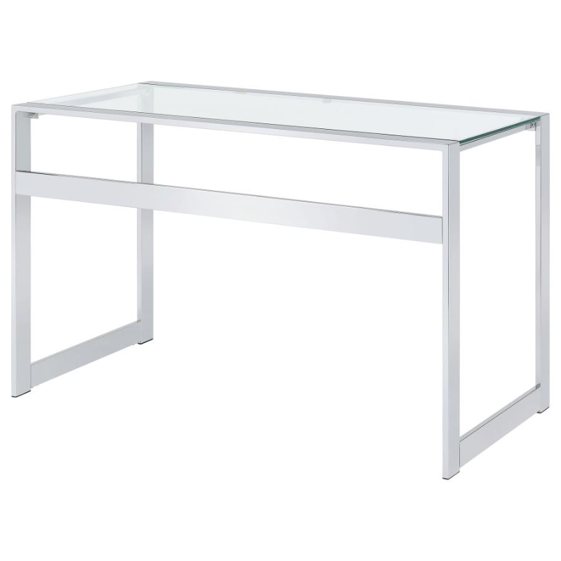 Hartford 47-inch Glass Top Writing Desk Chrome – 800746