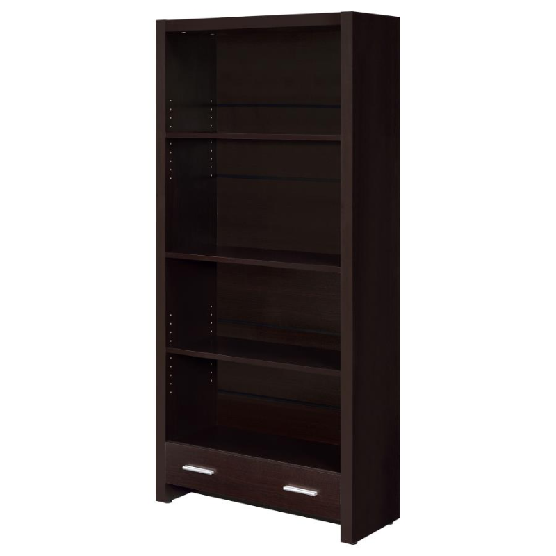 Skylar 71-inch 5-Shelf Bookcase with Drawer Cappuccino – 800905