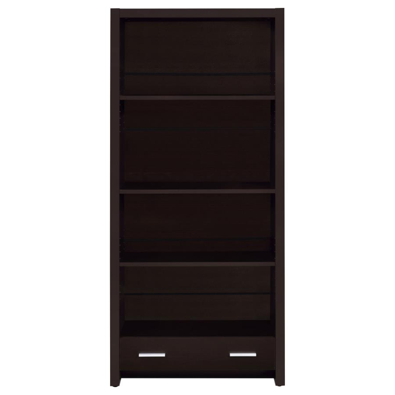Skylar 71-inch 5-Shelf Bookcase with Drawer Cappuccino – 800905