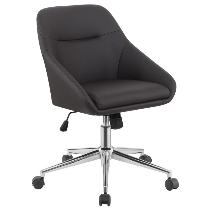 Jackman Upholstered Adjustable Home Office Desk Chair Brown – 801426
