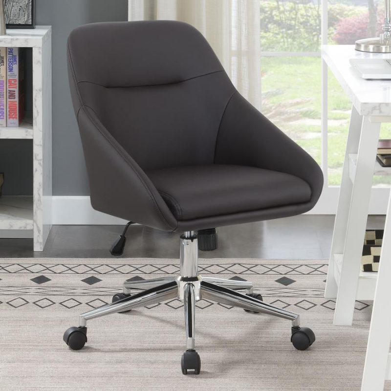 Jackman Upholstered Adjustable Home Office Desk Chair Brown – 801426