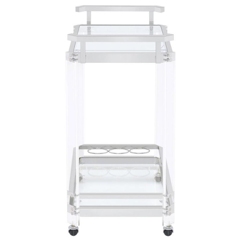 Jefferson 2-Tier Glass Shelf Acrylic Bar Cart – 902589