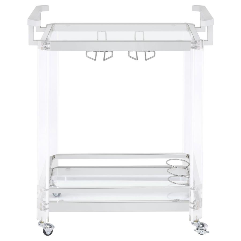 Jefferson 2-Tier Glass Shelf Acrylic Bar Cart – 902589