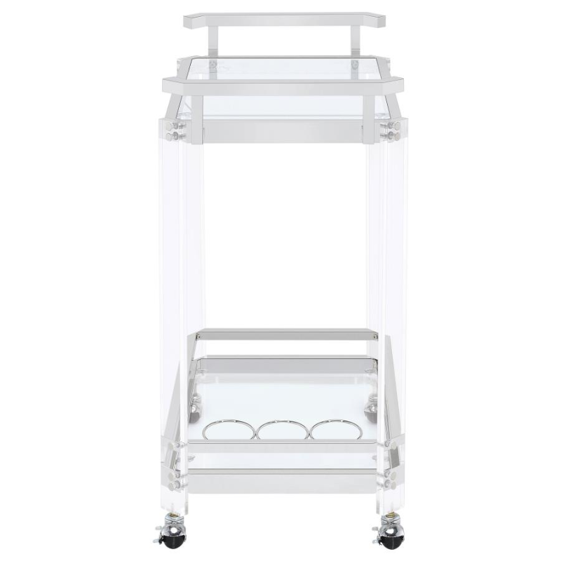 Jefferson 2-Tier Glass Shelf Acrylic Bar Cart – 902589