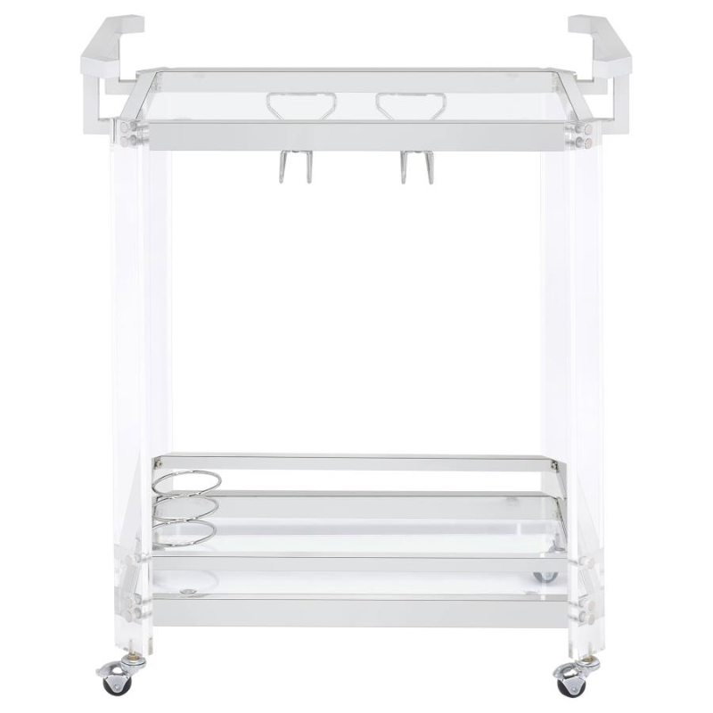 Jefferson 2-Tier Glass Shelf Acrylic Bar Cart – 902589