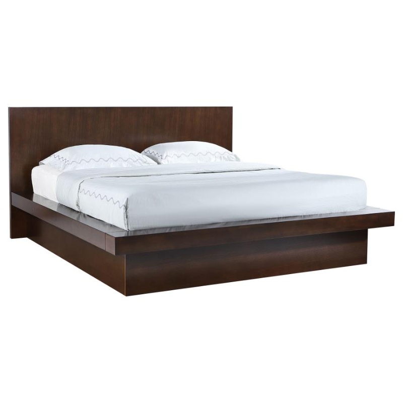 Jessica Cappuccino LED Panel Contemporary Bed Frame - 200711Q