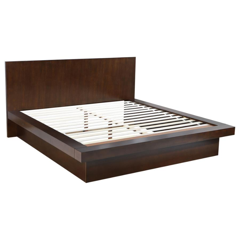 Jessica Cappuccino LED Panel Contemporary Bed Frame - 200711Q