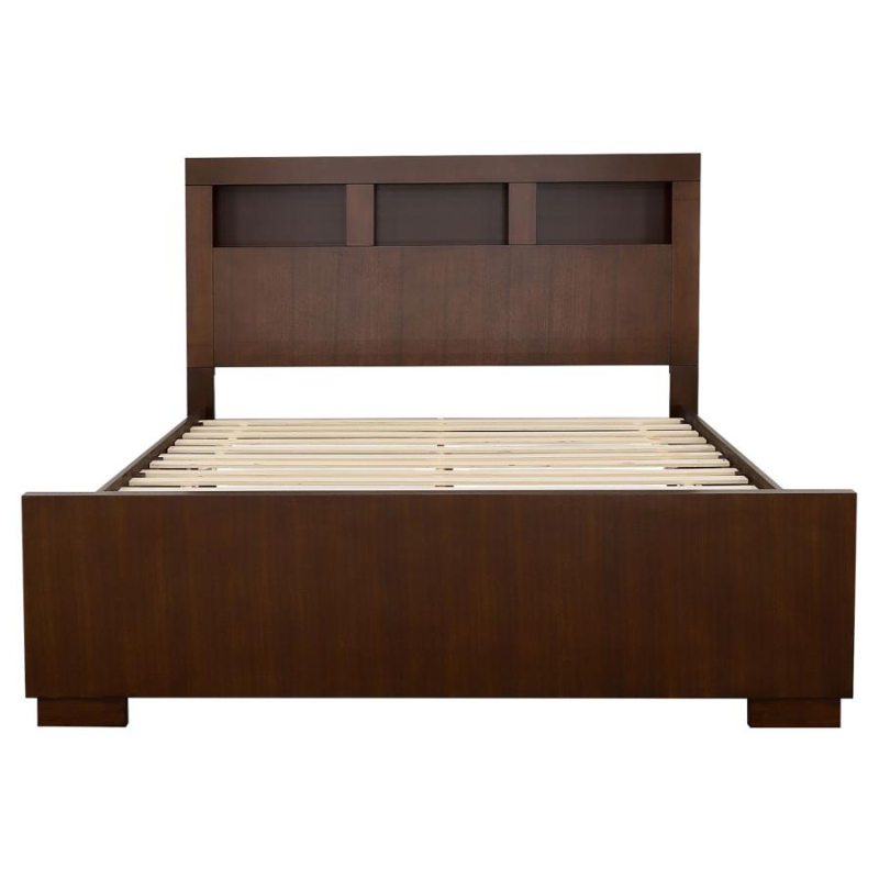 Jessica Cappuccino LED Bookcase Contemporary Bed - 200719Q
