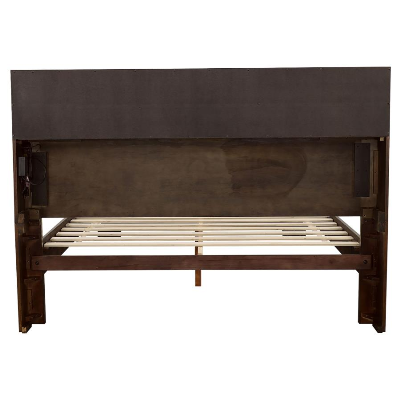 Jessica Cappuccino LED Bookcase Contemporary Bed - 200719Q