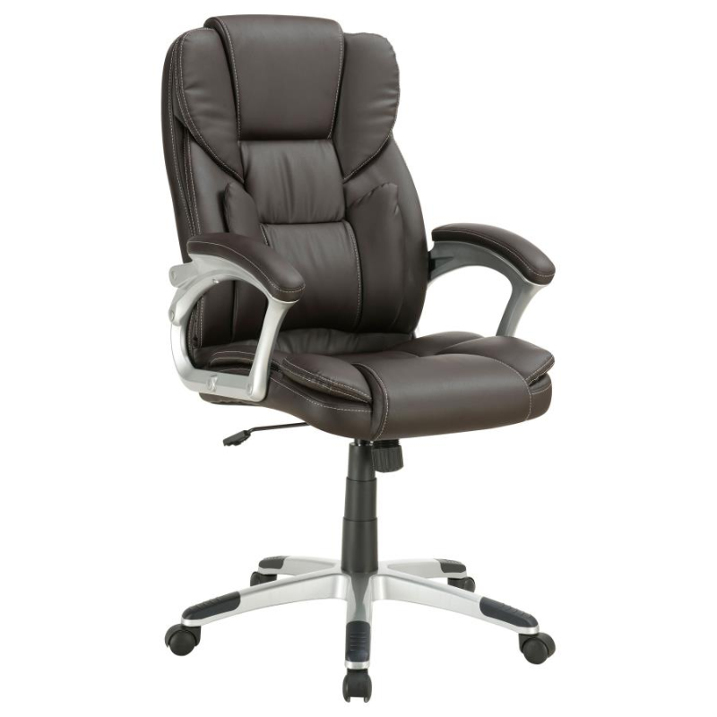 Kaffir Upholstered Adjustable Office Desk Chair Dark Brown – 800045