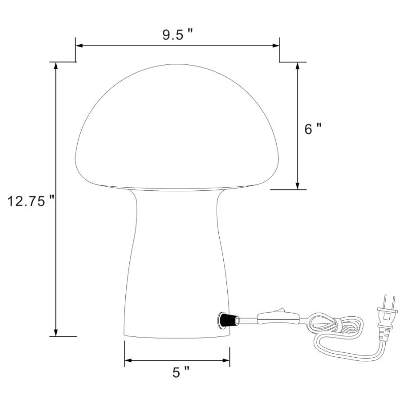 Kanaby Mushroom Glass Table Lamp White - 920249