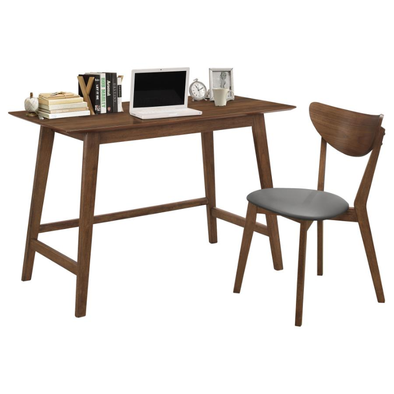 Karri 2-Piece Home Office Computer Desk and Chair Set Walnut – 801095