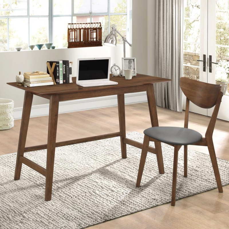 Karri 2-Piece Home Office Computer Desk and Chair Set Walnut – 801095