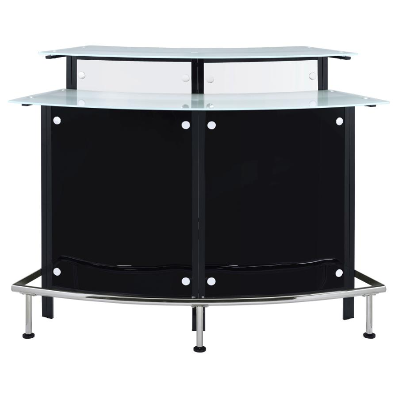 Keystone Curved Glass Top Home Bar Wine Cabinet Black – 100139