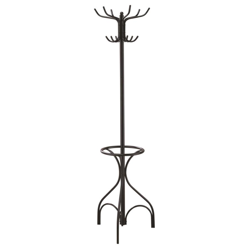 Kiefer Collection 12-Hook Freestanding Metal Coat Rack Black 900821