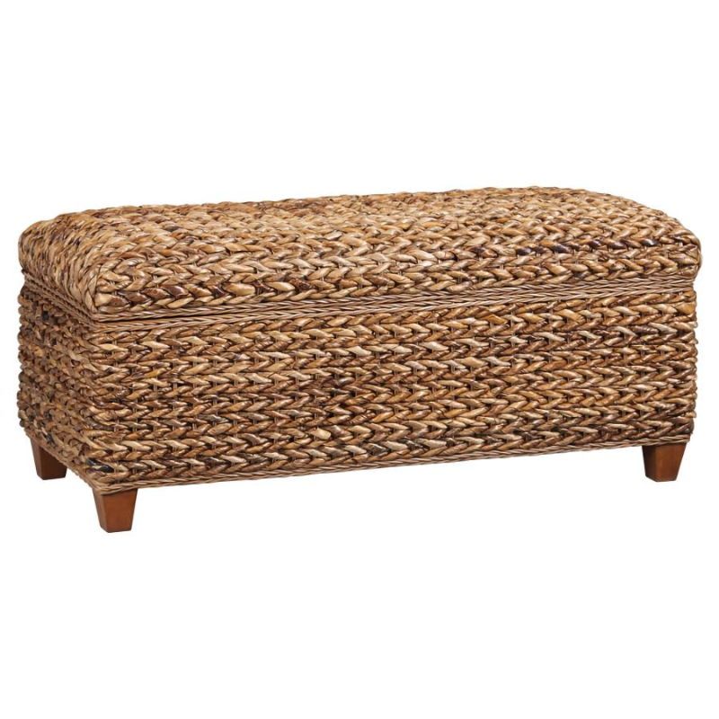 Laughton Hand-Woven Banana Leaf Storage Bench Amber - 500215