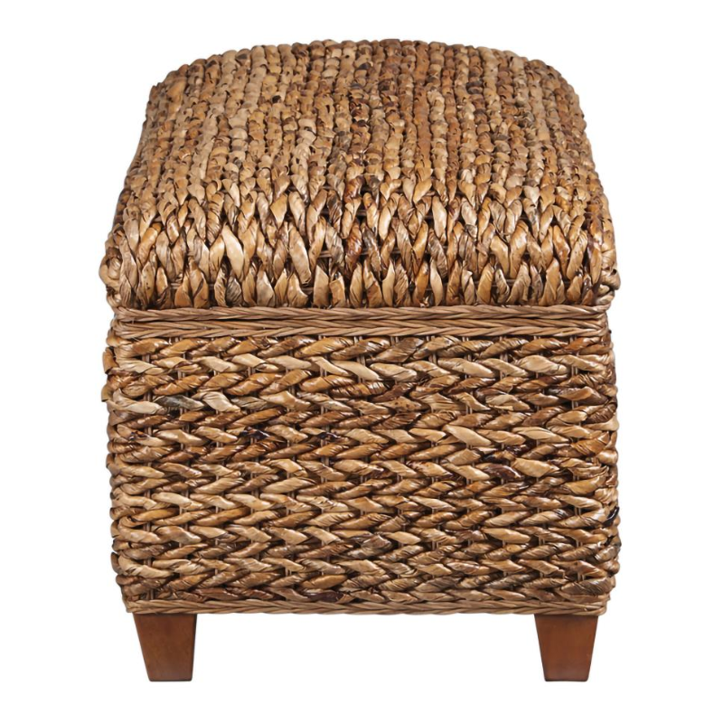 Laughton Hand-Woven Banana Leaf Storage Bench Amber - 500215
