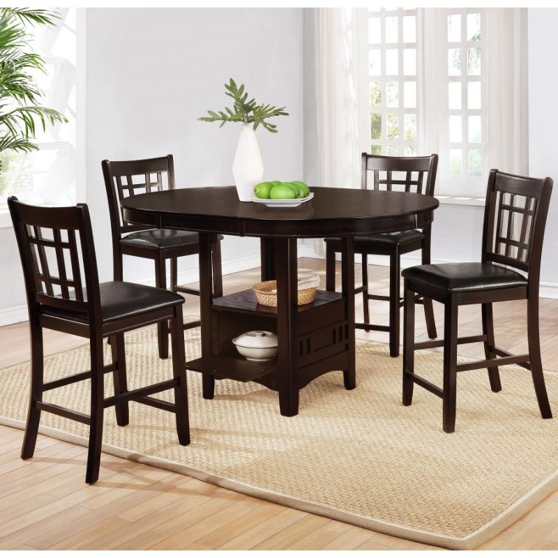 Lavon 5-Piece Oval Counter Height Dining Set Espresso – 102888-S5