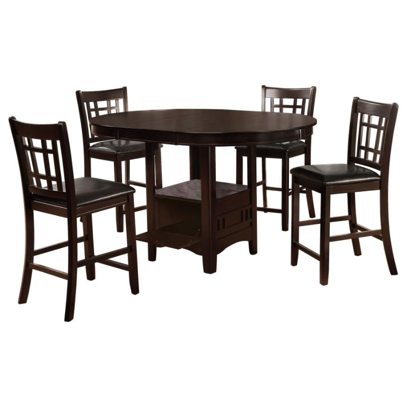 Lavon 5-Piece Oval Counter Height Dining Set Espresso – 102888-S5