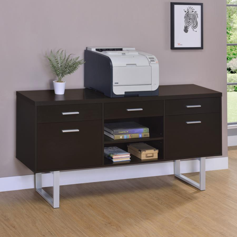 Lawtey 5-Drawer Home Office Storage Credenza Cappuccino – 801522