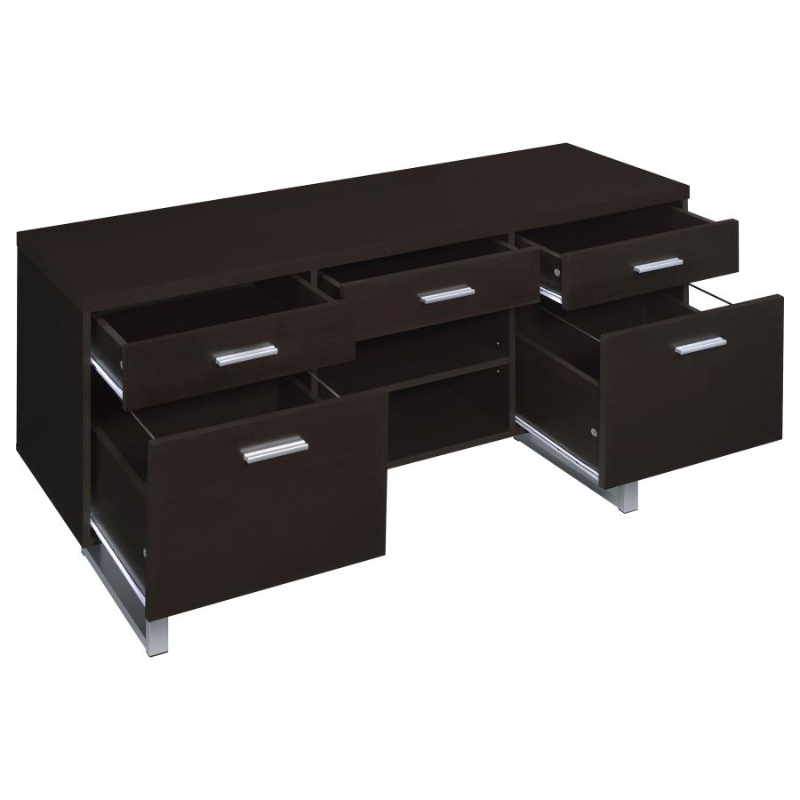 Lawtey 5-Drawer Home Office Storage Credenza Cappuccino – 801522
