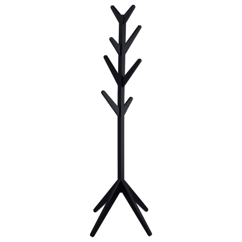 Margaret Collection 8-Hook Solid Wood Coat Rack Black - 983272