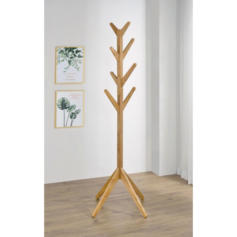 Margaret Collection 8-Hook Solid Wood Coat Rack Natural Oak - 983271