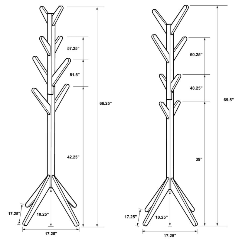 Margaret Collection 8-Hook Solid Wood Coat Rack Natural Oak - 983271