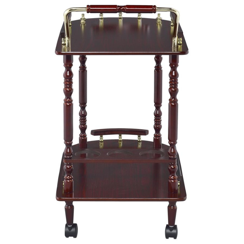 Palmer 2-Tier Rectangular Wood Bar Cart Merlot - 3512