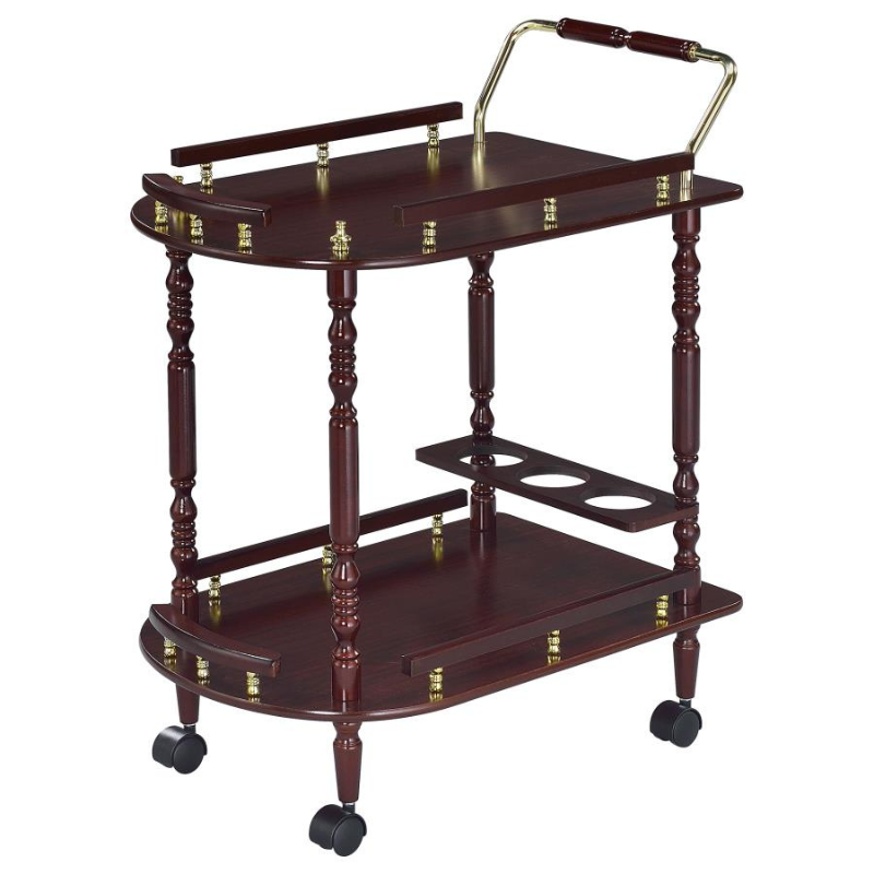 Palmer 2-Tier Rectangular Wood Bar Cart Merlot - 3512