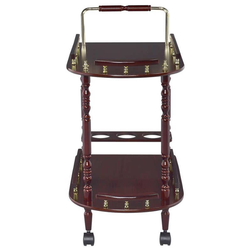 Palmer 2-Tier Rectangular Wood Bar Cart Merlot - 3512