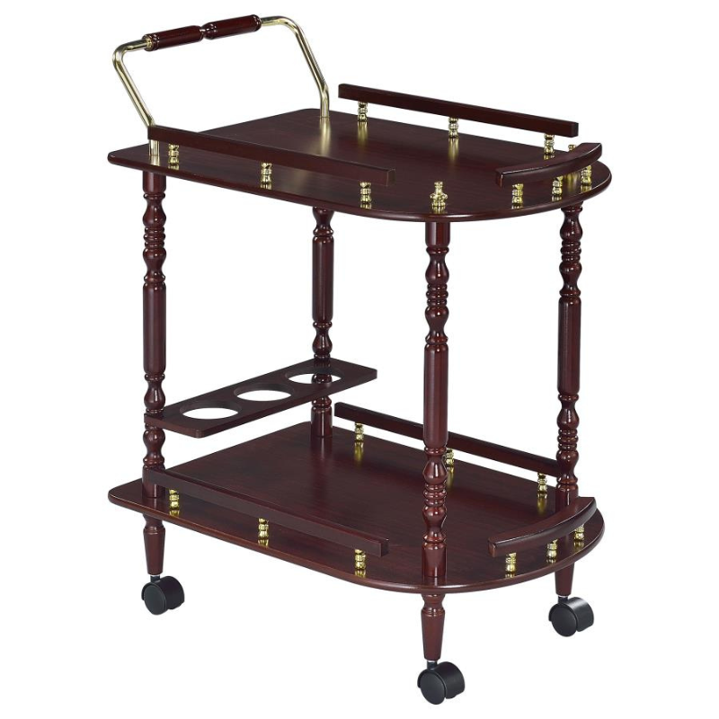 Palmer 2-Tier Rectangular Wood Bar Cart Merlot - 3512