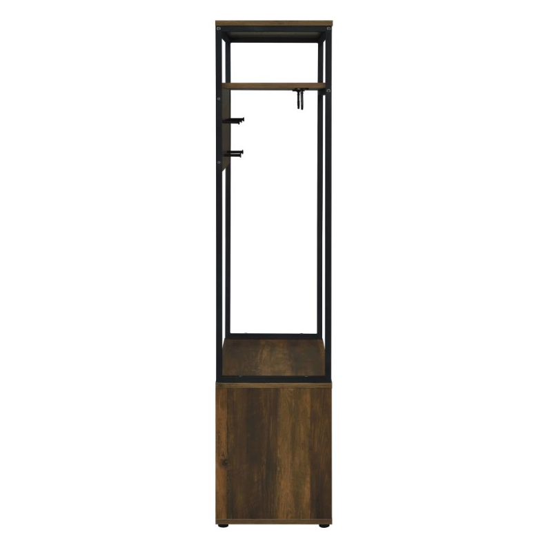 Quincy 2-Door Coat Rack Hall Tree Storage Bench Dark Pine - 980006